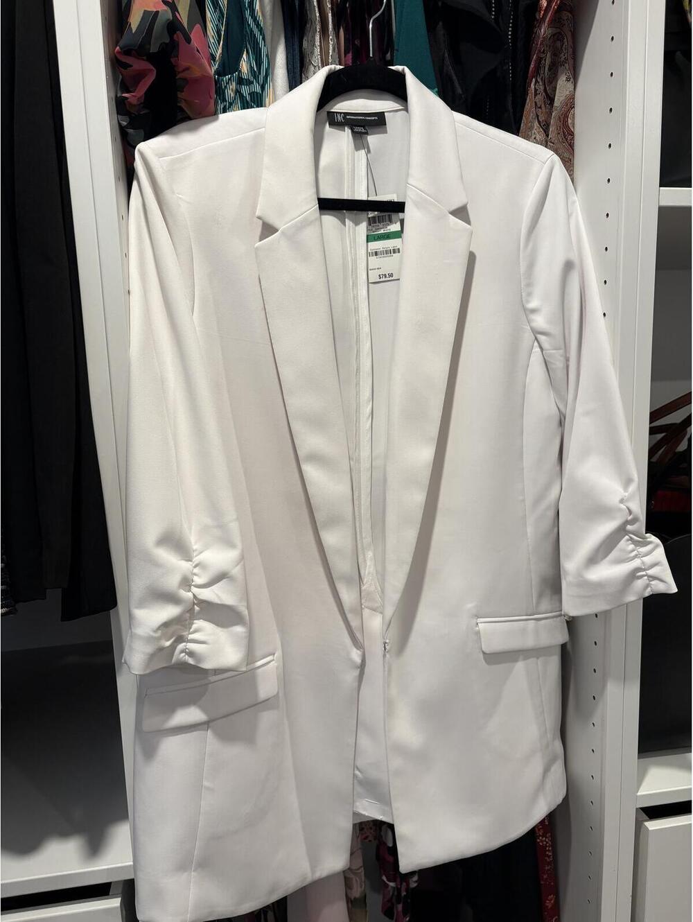 INC International Concepts White Blazer Jacket Large